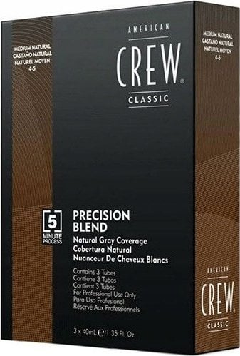 Ngjyrë flokësh për burra American Crew Precision Blend, Medium Natural, set 3x40ml