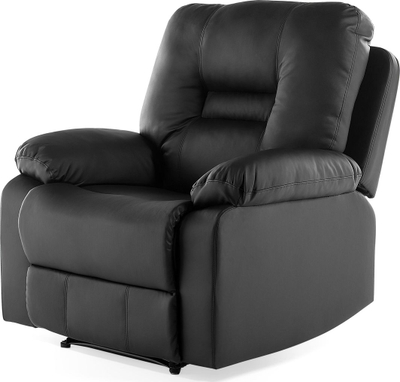 Set ulëse dhome dite BERGEN, lëkurë sintetike, mekanizëm manual recliner, i zi