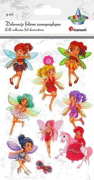 Dekorime vetëngjitëse 3D Titanum Fairies Butterflies, set 10 copë, shumëngjyrëshe