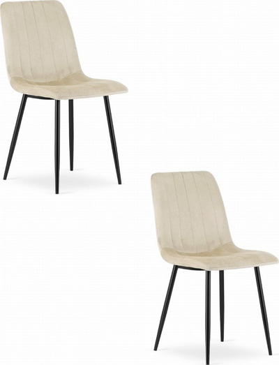Set karrigesh ngrënieje Velvet, 2 copë, kadife, bezhë