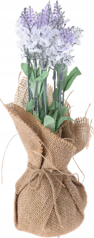 Lule artificiale Home Styling Collection Purple Lilac, në vazo prej jute, ngjyrë vjollcë