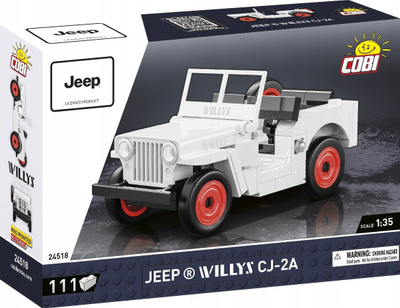 Lodër blloqe COBI JEEP Willys CJ-2A, shkallë 1:35, ngjyrë e bardhë