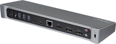 Dock USB C StarTech.com për tre ekrane, 4K, 100W karikim, i zi