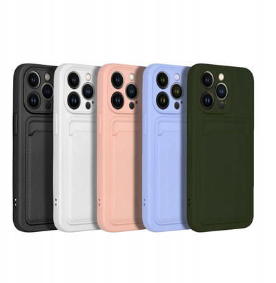Maskë silikoni Forcell për Xiaomi Redmi 12 4G, me xhep karte, kundër rrëshqitjes, e zezë