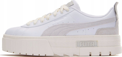 Atlete goca Puma Mayze Thrifted W, me platformë të lartë, material sintetik, të bardha me bezhë