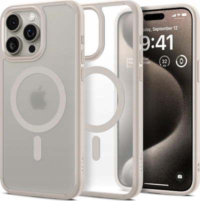 Mbulesë telefoni Spigen Ultra Hybrid Mag MagSafe për iPhone 15 Pro Max, transparente