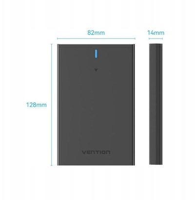 Kuti e jashtme për disk 2.5" Vention, SATA, USB 3.1 Gen 2 Type C, e zezë