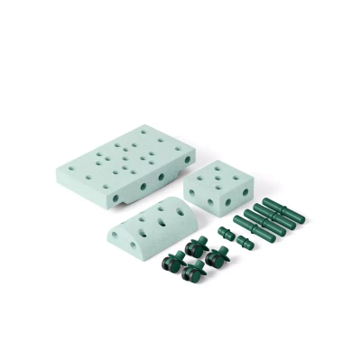 Set ndërtimi për fëmijë MODU Curiosity, set fillestar, për lojë aktive, ngjyrë mente dhe jeshile pylli