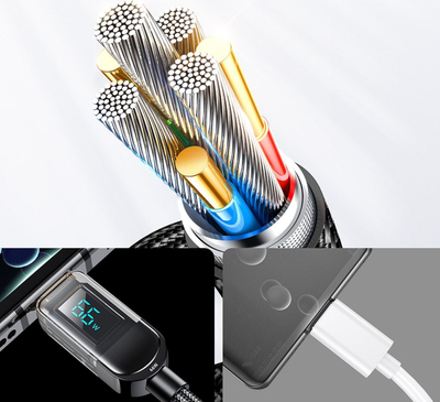 Kabllo karikimi Joyroom JR, USB në USB C, 66W, 1.2m, e zezë