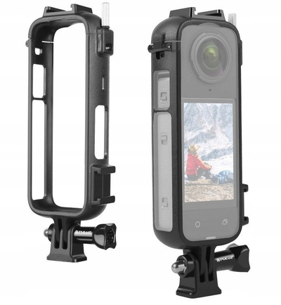 Kornizë mbrojtëse PULUZ për Insta360 X4, montim i sigurt, dizajn i hollë, e zezë