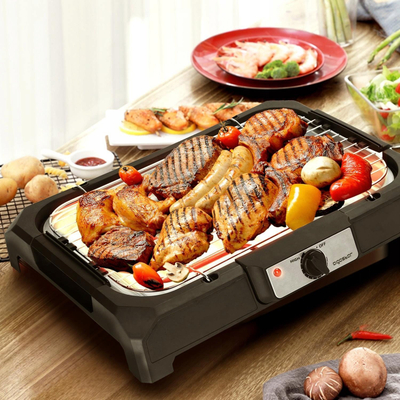 Grill elektrik tavoline Aigostar Lava, 2000W, sipërfaqe e madhe gatimi, i zi