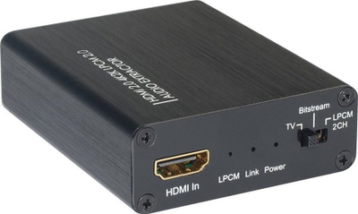 Ekstraktor audio Techly 5.1CH, HDMI 4K, Toslink dhe 3.5mm, ngjyrë e zezë