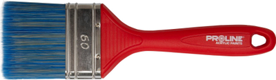 Furçë lyerjeje Pro-Line Flat Standard 80mm, dorezë plastike, për bojë akrilike, e kuqe