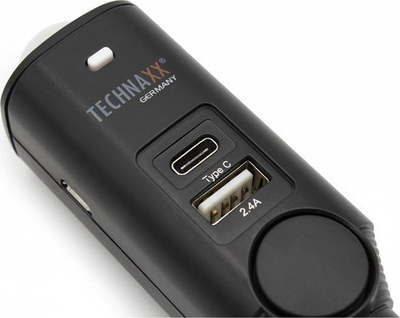 Универзален аларм за автомобили Technaxx TX-168, далечински управувач, звучна сирена, црн