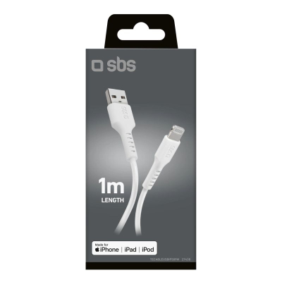 Kabllo USB SBS Mobile USB A Lightning, 1m, e bardhë
