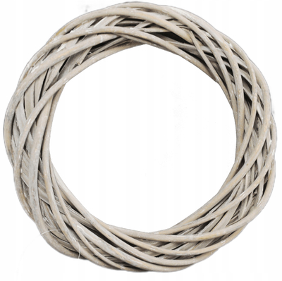 Kurorë dekorative nga ratan, 15 cm, gri