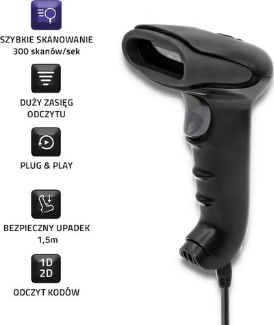 Lexues barkodi Qoltec Wireless 2D, i zi