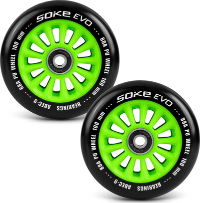 Rrota për trotinet SOKE, 100 mm, set 2 copë, jeshile