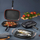 Tigan graniti FUNTZIO, dyanshëm, grill, 32cm, i zi