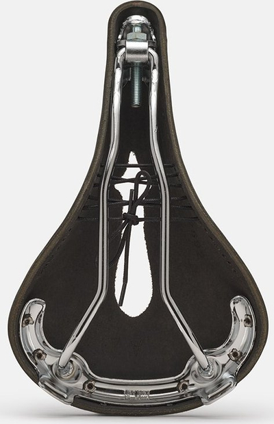 Selino biçiklete Brooks B17 Carved, lëkurë natyrale, shina çeliku, e zezë