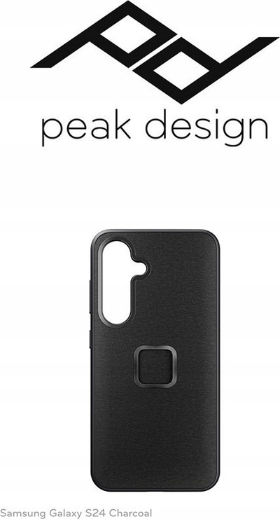 Маска за телефон Peak Design Everyday, Samsung Galaxy S24, магнетна SlimLink MagSafe, боја charcoal
