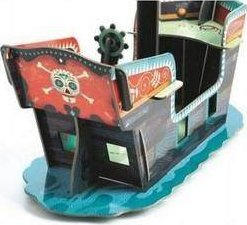 Lodër anije piratësh Djeco Pirate Ship 3D, model 3D, shumëngjyrëshe