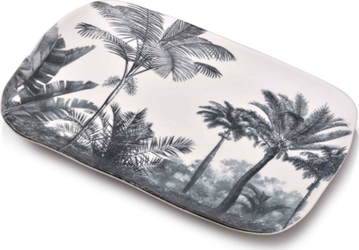 Pjatë Affek Design Tropical, 27.5 x 18 cm, e bardhë/hirtë