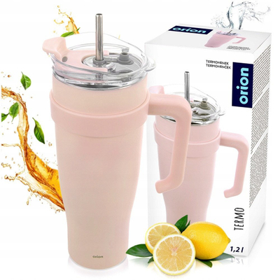 Termus ORION Termo 1.2L, trup çelik inox, me dorezë, rozë