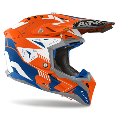 Kaskë motocross Airoh Aviator 3 Spin, për burra, madhësia S, portokalli