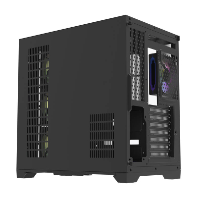 Kuti kompjuteri DarkFlash FT418 Pro, ATX MIDI Tower, 7 ventilatorë ARGB, e zezë