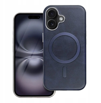 Навлака за телефон 4Kom Gentleman Mag Cover за iPhone 15 Pro, MagSafe, темно сина