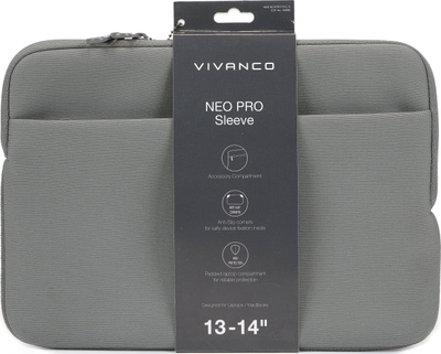 Mbrojtëse laptopi Vivanco Neo Pro, 13-14", neopren, gri