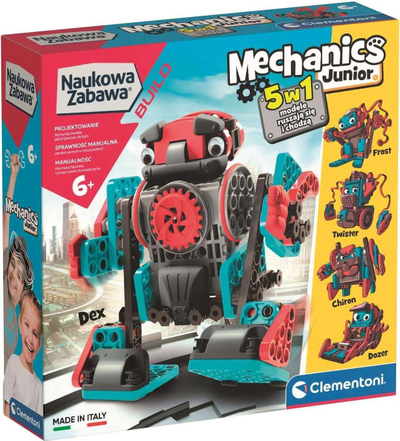 Lodër konstruktive Clementoni Mechanics Junior Robot, 5 në 1, me motor, shumëngjyrëshe
