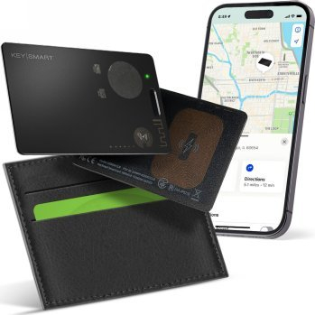 Паметна картичка KeySmart SmartCard, Apple Find My, безжично полнење, црна