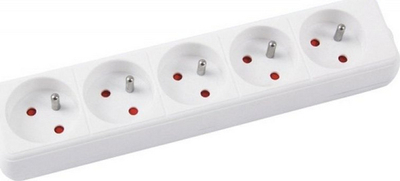 Prizë zgjatuese Office Products, 5 dalje, 1.5m, me tokëzim, e bardhë