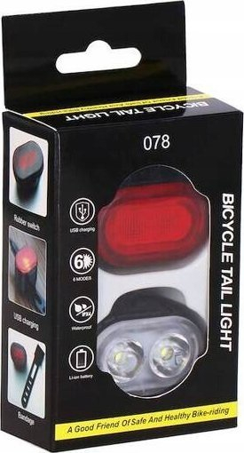 Set drita biçiklete përpara-mbrapa, LED, me karikim USB, të zeza