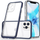 Këllëf telefoni Hurtel Clear 3in1 për iPhone 12 Pro, xhel transparent, kornizë blu