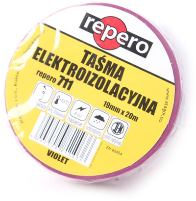 Shirit elektrik PVC Repero 711E, 19mm x 20m, vjollcë