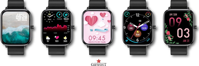 Smartwatch Giewont GW230-2, Bluetooth, për ndjekje aktiviteti, i zi