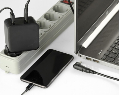 Karikues universal për laptop Gembird, USB-A, USB-C PD, 60W