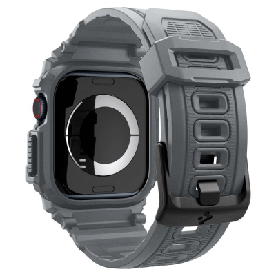 Mbrojtëse me rrip Spigen Rugged Armor Pro, për Apple Watch 10 46mm, TPU, gri e errët
