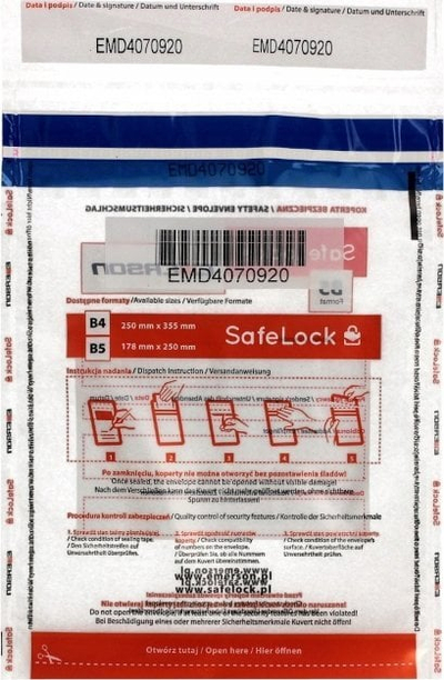 Zarfë sigurie Emerson Security B5, transparentë, 100 copë
