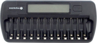 Karikues EverActive NC-1200 për 12x bateri AAA/AA, i zi