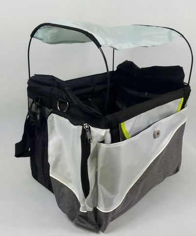 Çantë biçiklete për qen Duvo+ Bike Bag, 34x26x26cm, deri 7kg, gri me të zezë