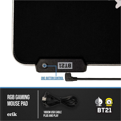 Mouse pad BTS XXL, me LED, i zi