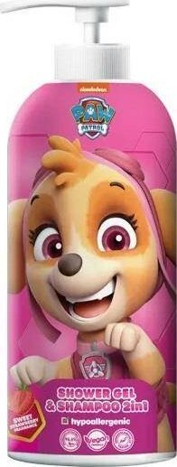 Xhel dushi dhe shampo për kalamaj PAW Patrol Skye, 2 në 1, 1L, me erë luleshtrydhe