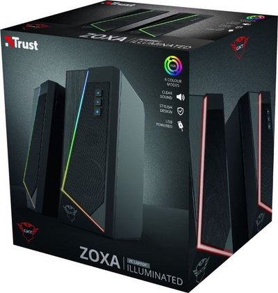 Altoparlantë kompjuteri Trust GXT 609 Zoxa, 12W, RGB, të zinj