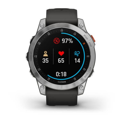Ora sportive Garmin Epix 2, ekran AMOLED 1.3", GPS multisport, gri