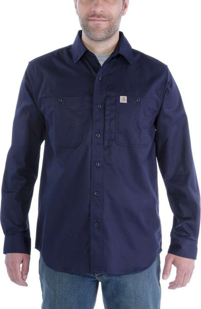 Këmishë pune Carhartt Rugged Prof, me mëngë të gjata, pambuk, blu