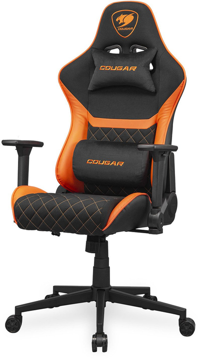 Karrige gaming Cougar Armor One V2 F, stof, mban deri 120 kg, e zezë me portokalli